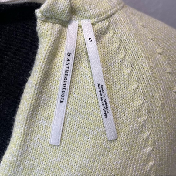 Anthropologie Emily Green Cotton Sweater Tie at Neck Back Size XS - Picture 8 of 9